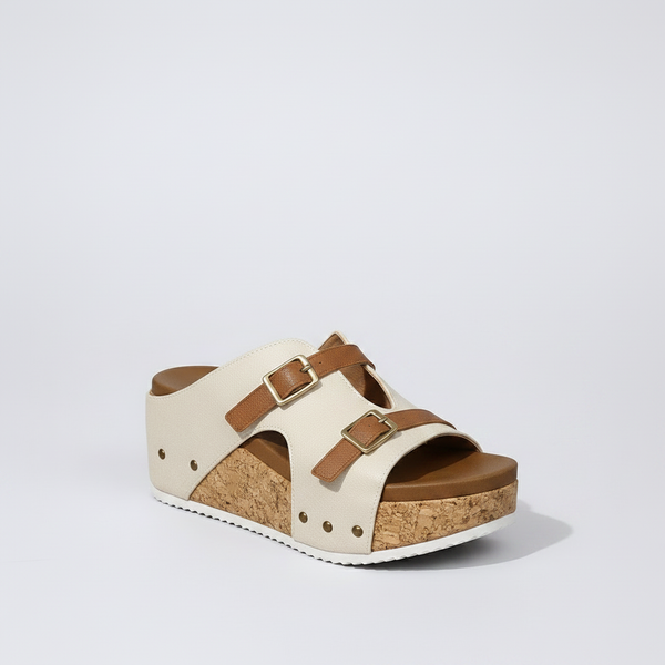 Lorena - Cork Platform Open-Toe Sandal