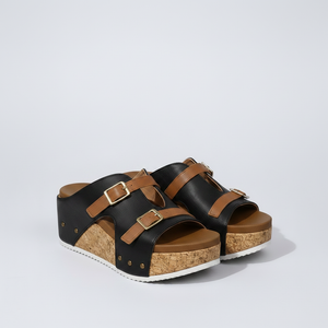 Lorena - Cork Platform Open-Toe Sandal