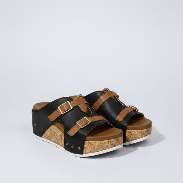 Lorena - Cork Platform Open-Toe Sandal