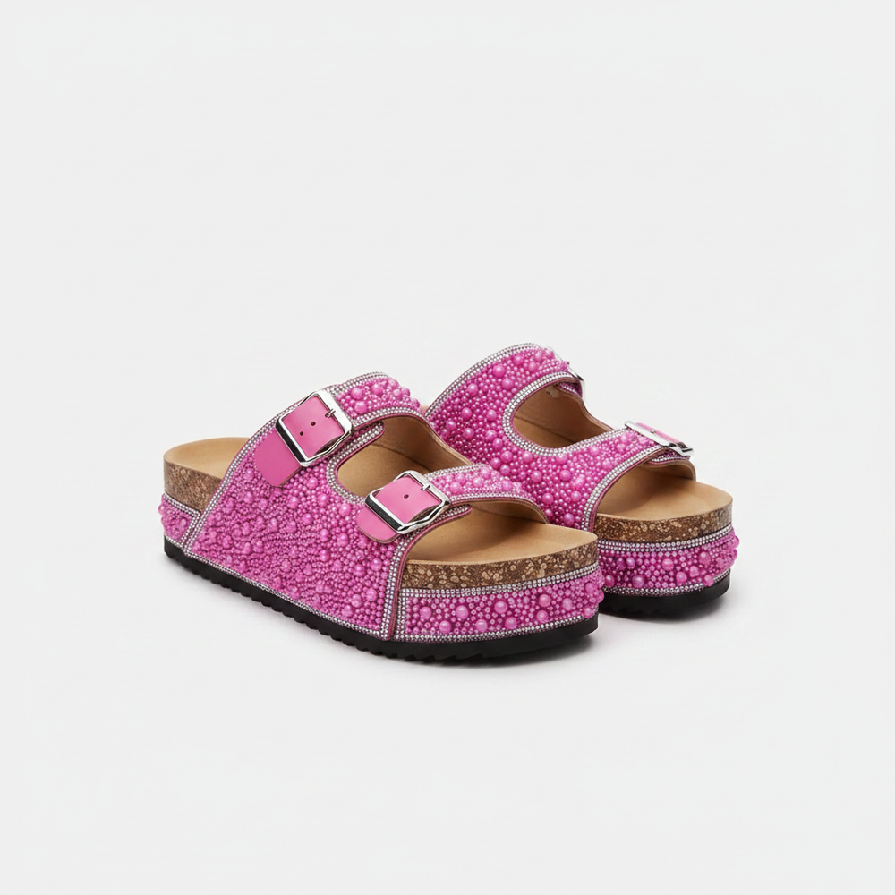 Mirelle - Embellished Open-Toe Platform Sandal