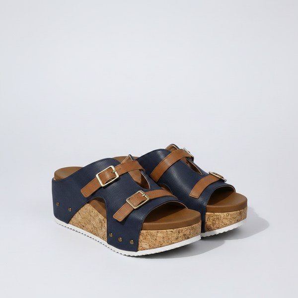 Lorena - Cork Platform Open-Toe Sandal