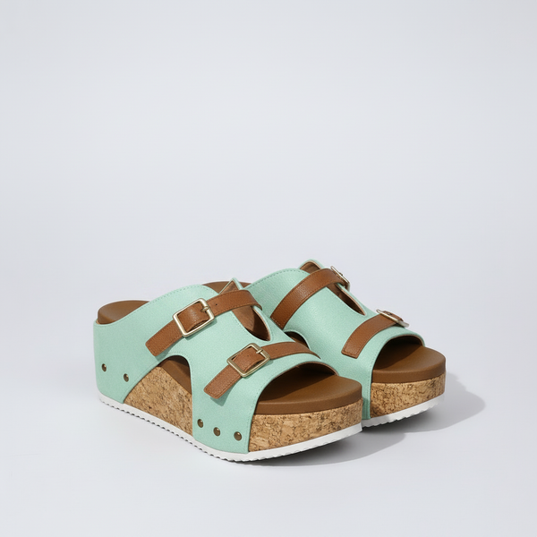 Lorena - Cork Platform Open-Toe Sandal