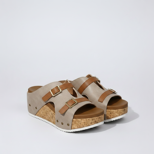 Lorena - Cork Platform Open-Toe Sandal