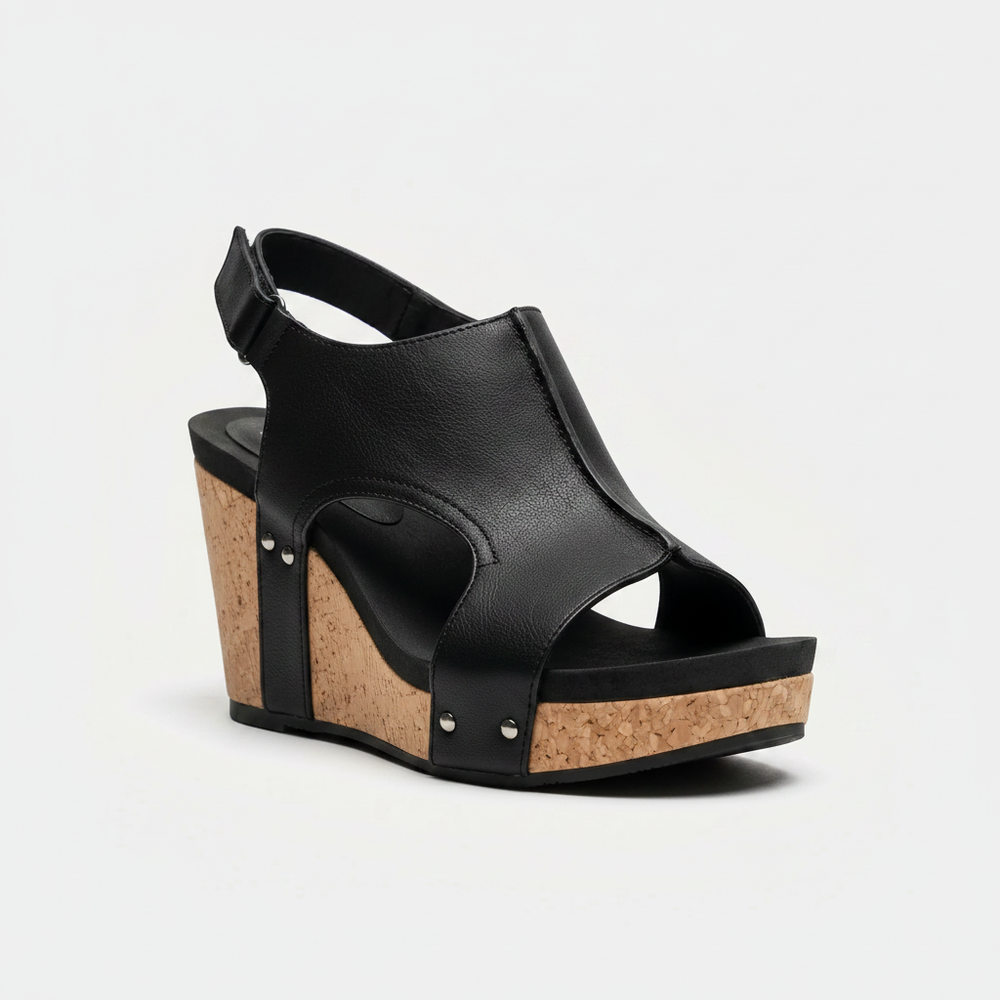 Sundriva - Open-Toe Platform Wedge Sandal
