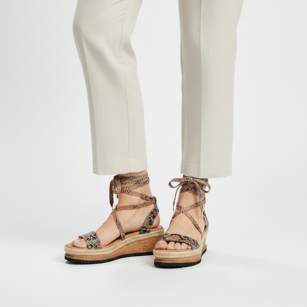 Galene - Lace-Up Ankle Wrap Platform Sandal