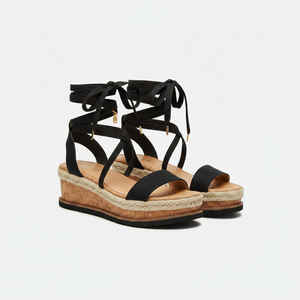 Galene - Lace-Up Ankle Wrap Platform Sandal