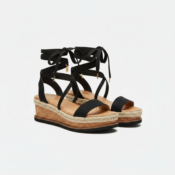 Galene - Lace-Up Ankle Wrap Platform Sandal