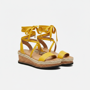 Galene - Lace-Up Ankle Wrap Platform Sandal