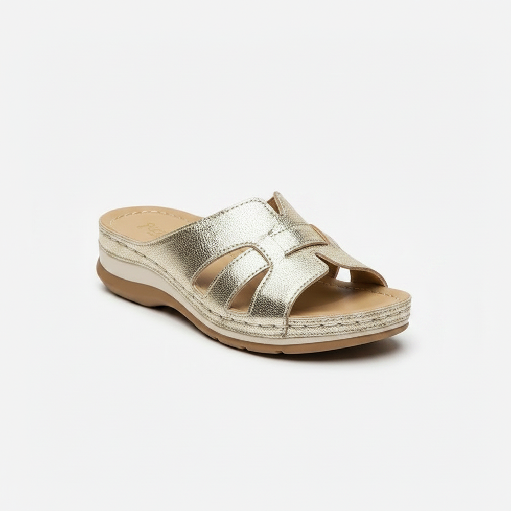 Evania - Open-Toe Flat Slide Sandal