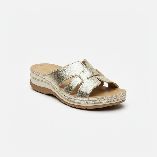 Evania - Open-Toe Flat Slide Sandal