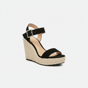 Delyra - Platform Wedge Ankle Strap Sandal