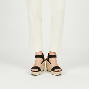 Delyra - Platform Wedge Ankle Strap Sandal