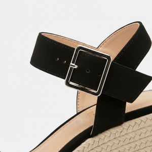 Delyra - Platform Wedge Ankle Strap Sandal