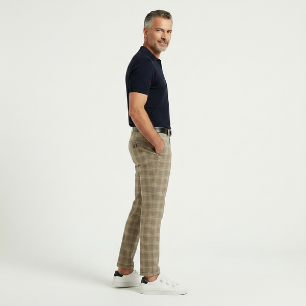 Plaidex - Slim Fit Plaid Chino Pants