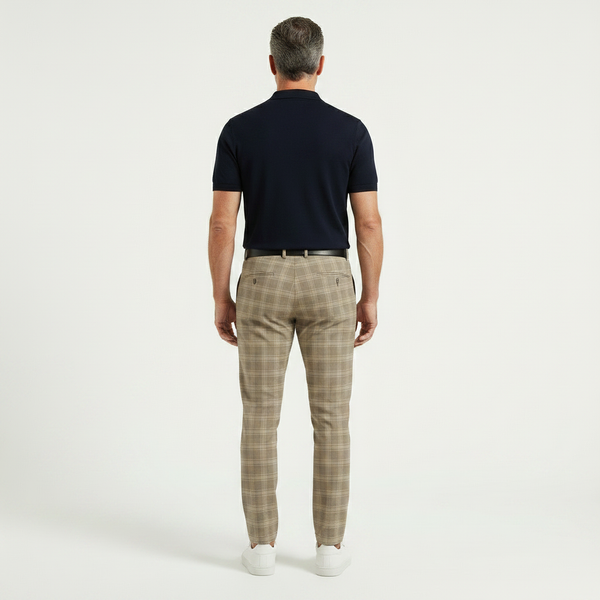 Plaidex - Slim Fit Plaid Chino Pants