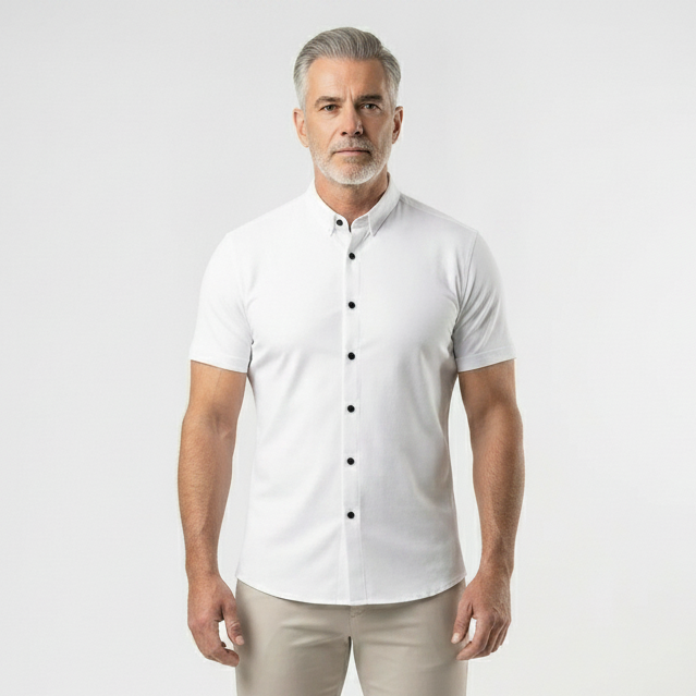 Slimvaro - Slim Fit Short Sleeve Button Shirt