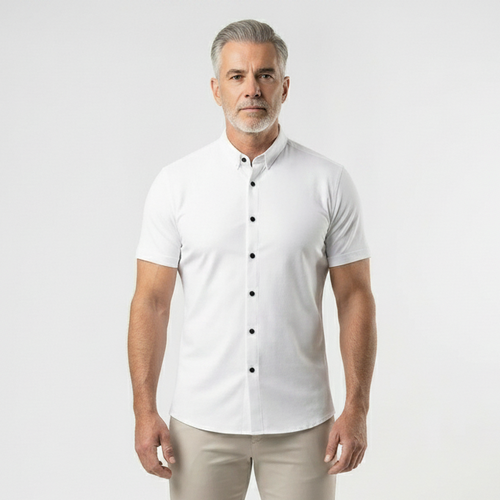 Slimvaro - Slim Fit Short Sleeve Button Shirt