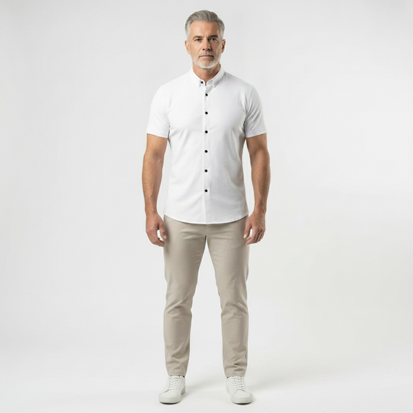 Slimvaro - Slim Fit Short Sleeve Button Shirt