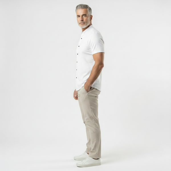 Slimvaro - Slim Fit Short Sleeve Button Shirt