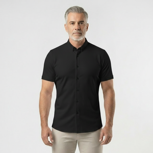 Slimvaro - Slim Fit Short Sleeve Button Shirt