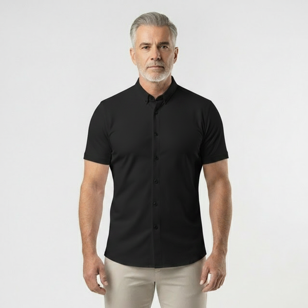 Slimvaro - Slim Fit Short Sleeve Button Shirt