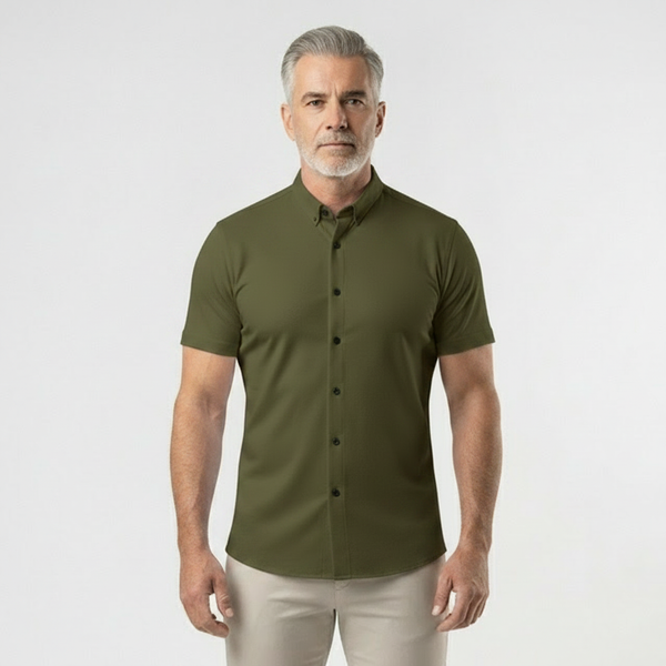 Slimvaro - Slim Fit Short Sleeve Button Shirt