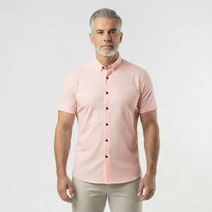 Slimvaro - Slim Fit Short Sleeve Button Shirt