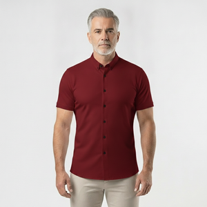 Slimvaro - Slim Fit Short Sleeve Button Shirt