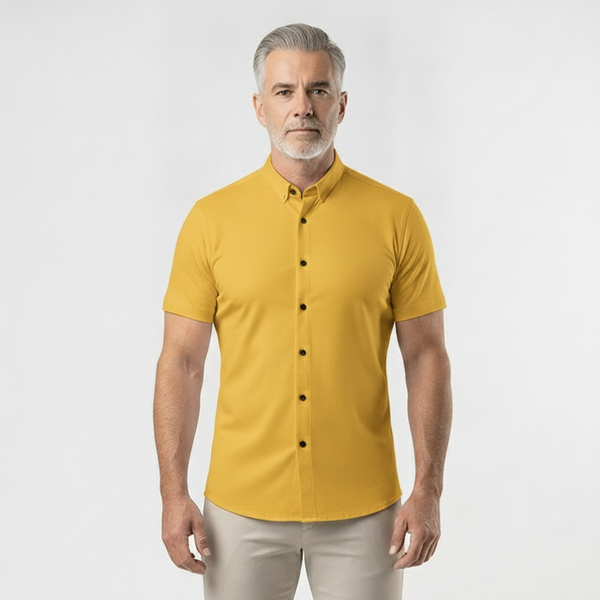 Slimvaro - Slim Fit Short Sleeve Button Shirt