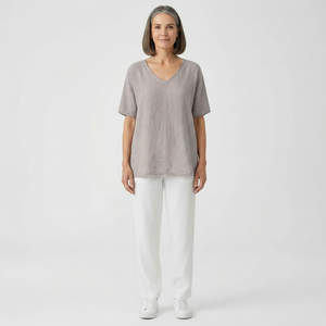 Brezzia - Loose Fit V-Neck Women's Blouse