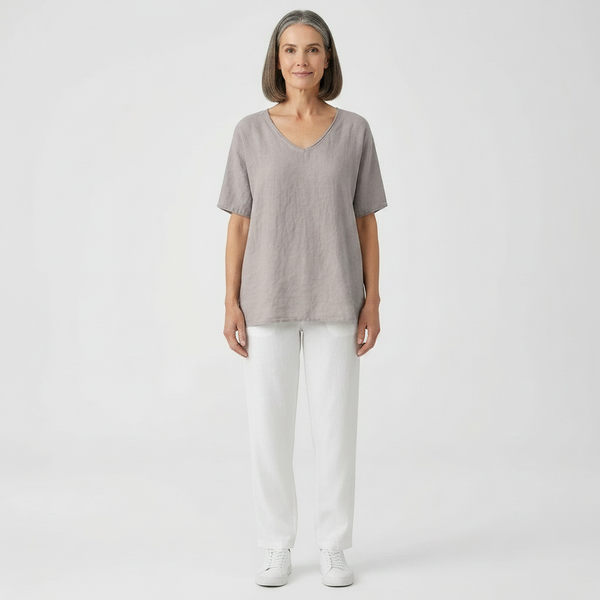 Brezzia - Loose Fit V-Neck Women's Blouse