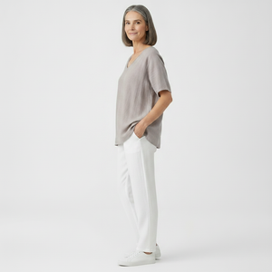 Brezzia - Loose Fit V-Neck Women's Blouse