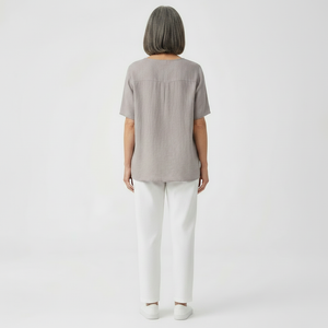 Brezzia - Loose Fit V-Neck Women's Blouse