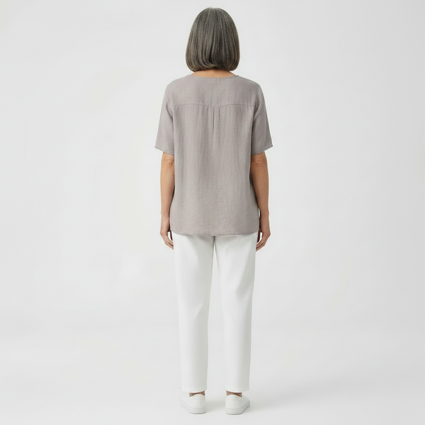 Brezzia - Loose Fit V-Neck Women's Blouse