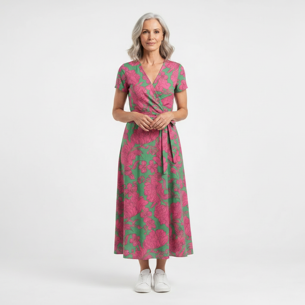Blossomwrap - Floral Wrap Midi Dress