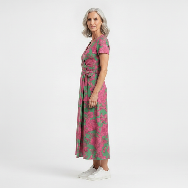 Blossomwrap - Floral Wrap Midi Dress
