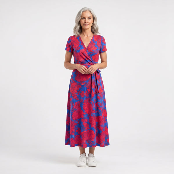 Blossomwrap - Floral Wrap Midi Dress