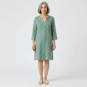 Verdala - Loose Fit Printed Knee-Length Dress