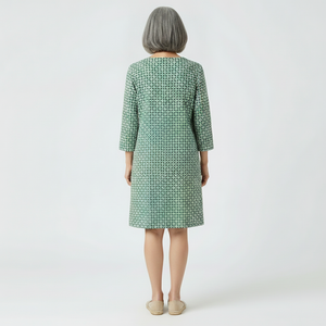 Verdala - Loose Fit Printed Knee-Length Dress