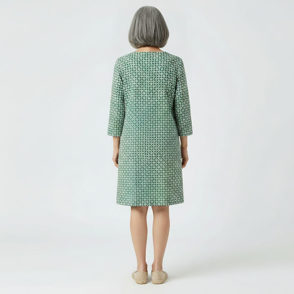 Verdala - Loose Fit Printed Knee-Length Dress