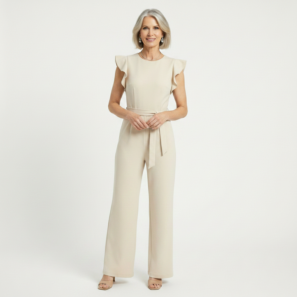 Florvella - Wide-Leg Ruffle Sleeve Jumpsuit