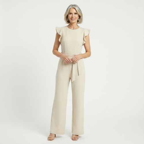 Florvella - Wide-Leg Ruffle Sleeve Jumpsuit