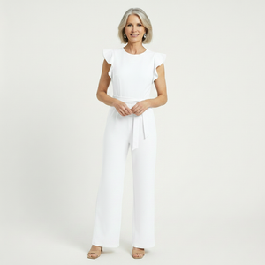 Florvella - Wide-Leg Ruffle Sleeve Jumpsuit