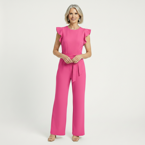 Florvella - Wide-Leg Ruffle Sleeve Jumpsuit