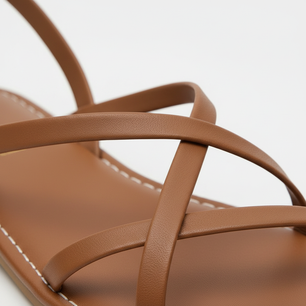 Solena - Strappy Flat Sandal With Ankle Closure