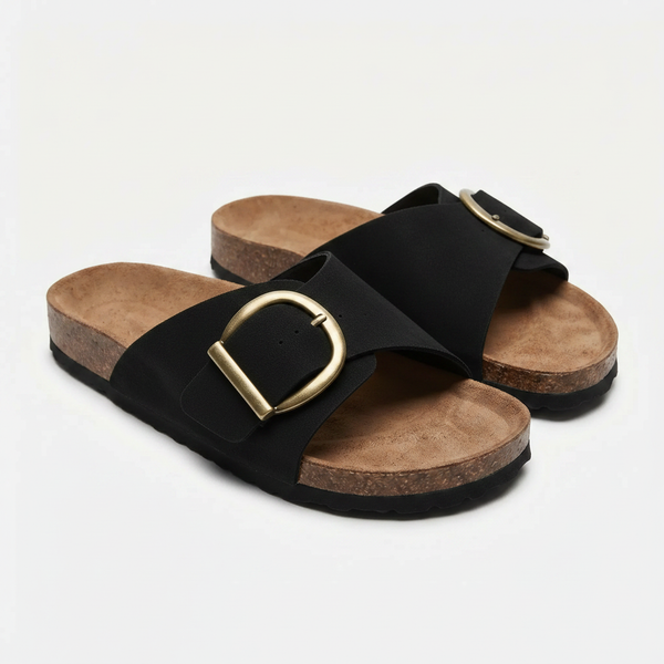 Slandra - Slip-On Sandal With Oversized Buckle