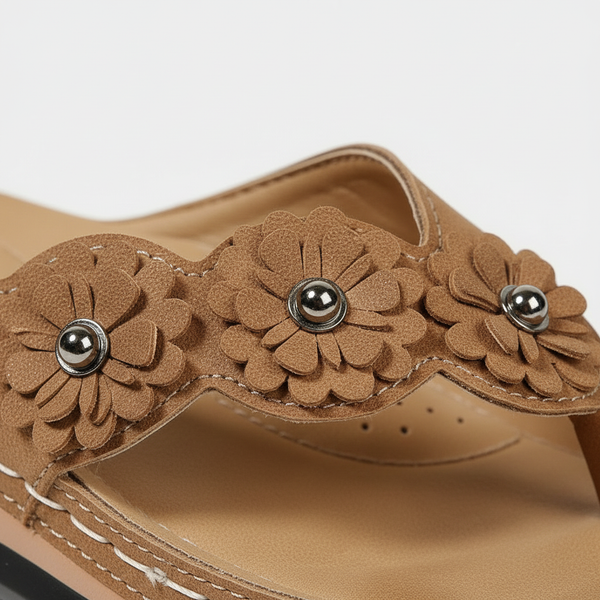 Nirelle - Wedge Flip-Flop With Floral Detail