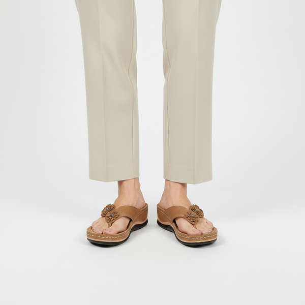 Nirelle - Wedge Flip-Flop With Floral Detail
