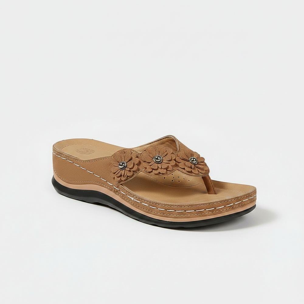 Nirelle - Wedge Flip-Flop With Floral Detail