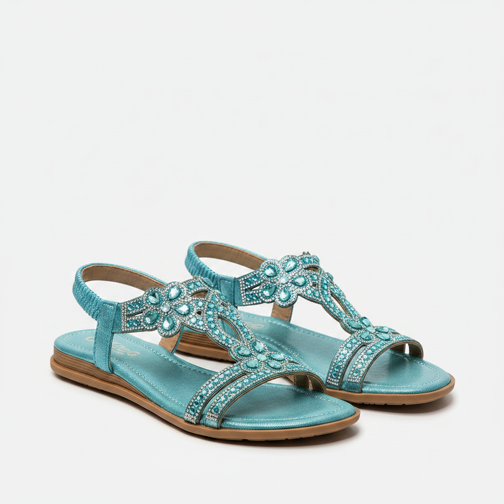 Giselle - Rhinestone Embellished Flat Sandal